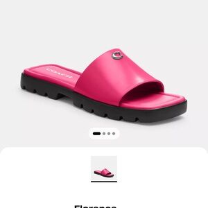 Coach Women's Pink Slide Sandals